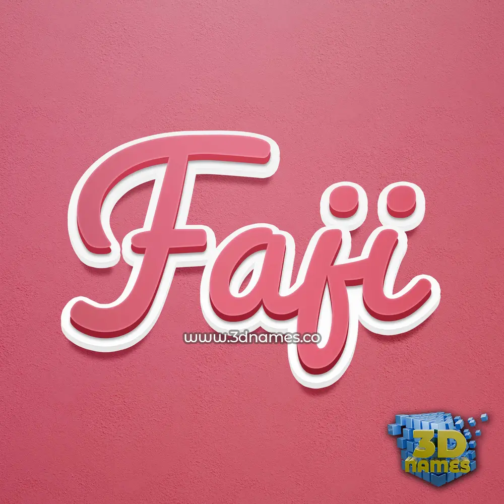 faji in Red Scribble style - 3D name wallpaper