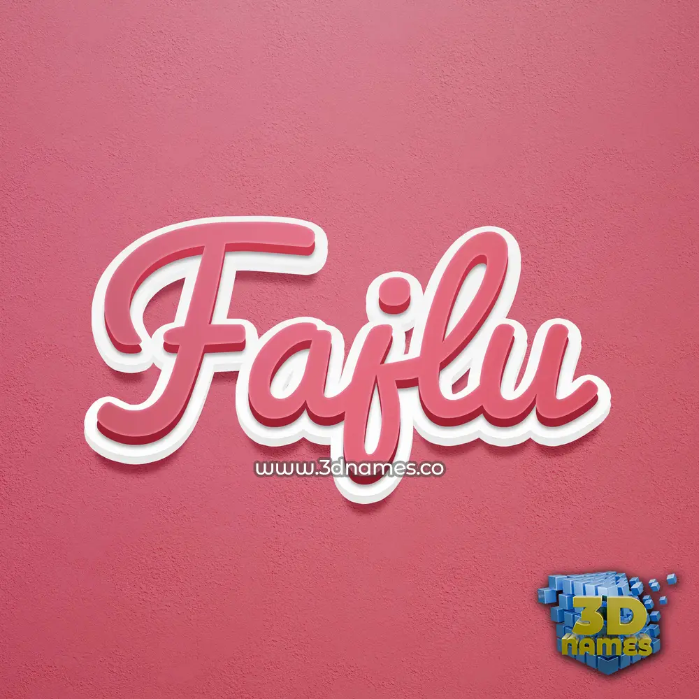 fajlu in Red Scribble style - 3D name wallpaper