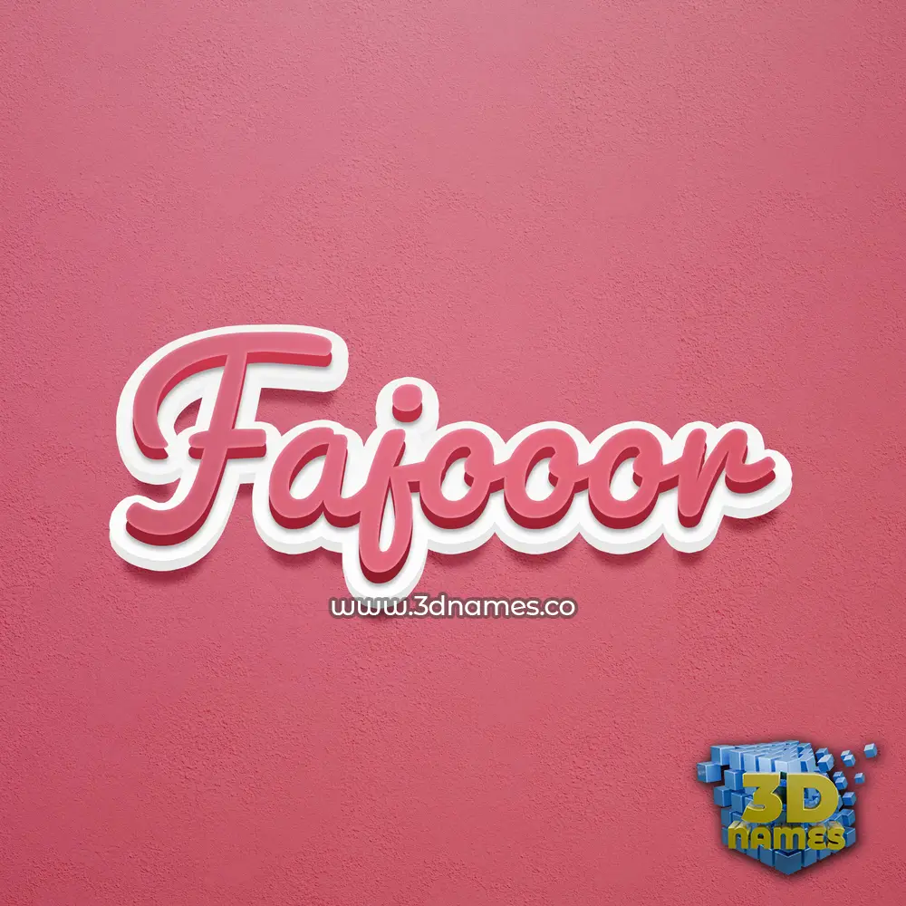 fajooor in Red Scribble style - 3D name wallpaper