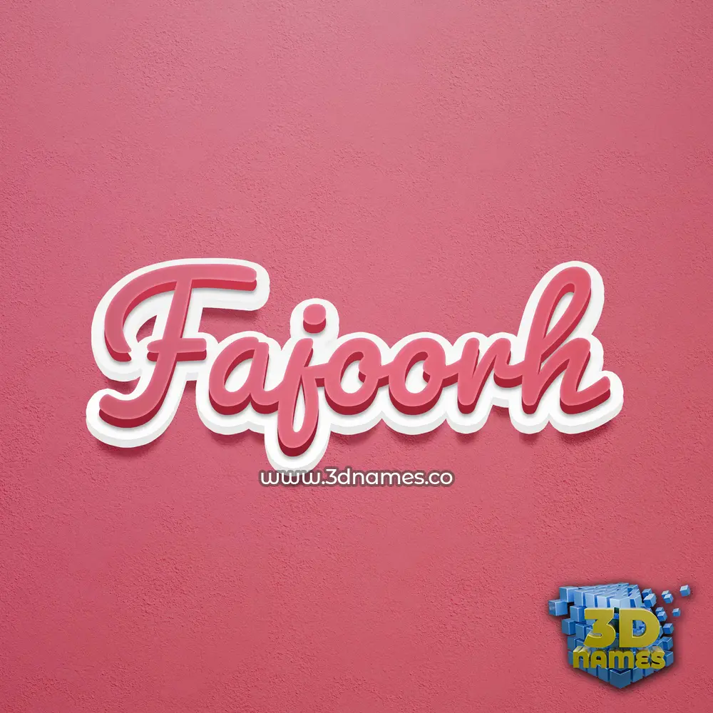 fajoorh in Red Scribble style - 3D name wallpaper