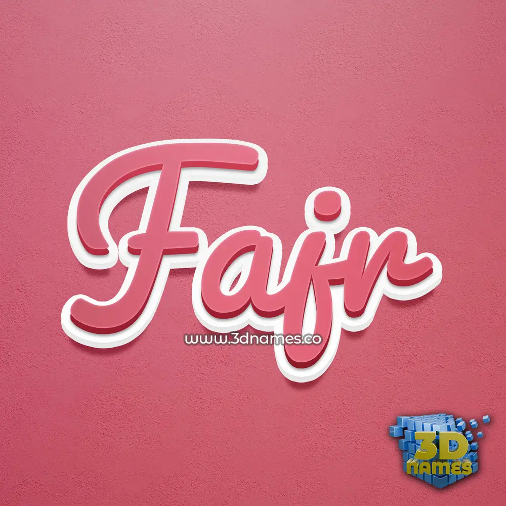 fajr in Red Scribble style - 3D name wallpaper