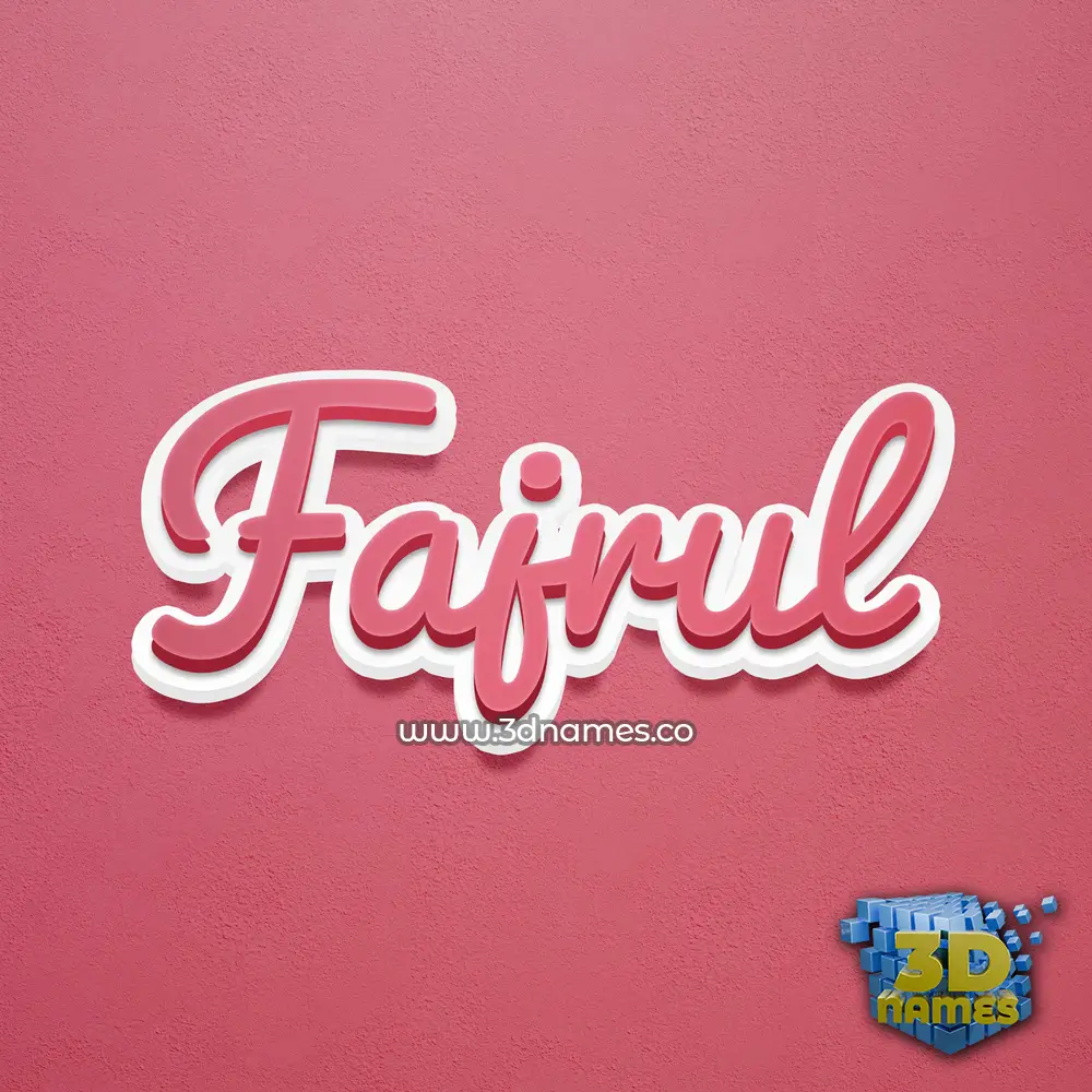 fajrul in Red Scribble style - 3D name wallpaper