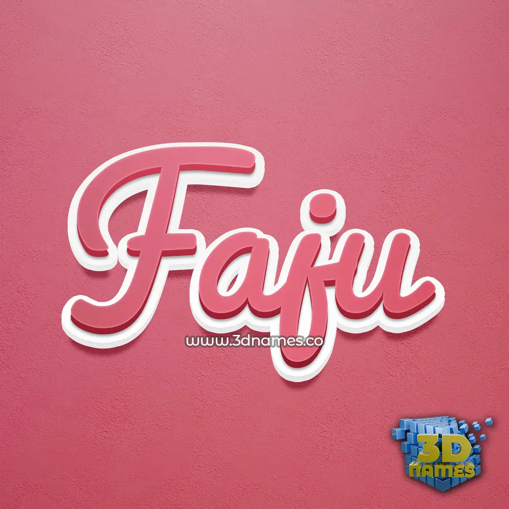faju in Red Scribble style - 3D name wallpaper