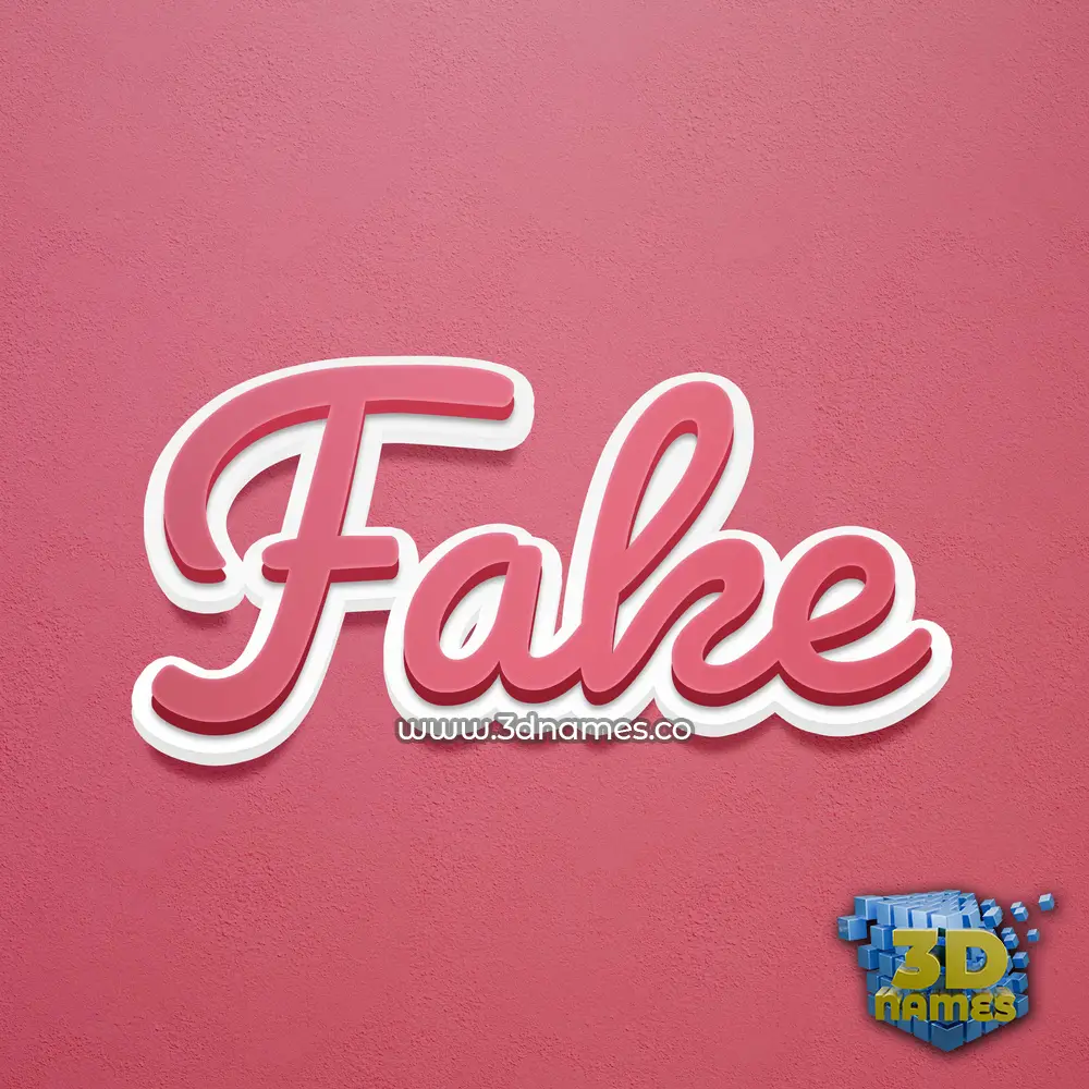 fake in Red Scribble style - 3D name wallpaper