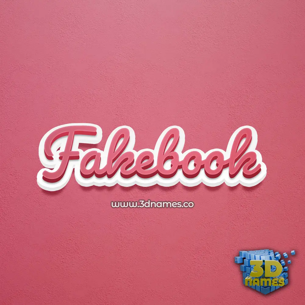 fakebook in Red Scribble style - 3D name wallpaper