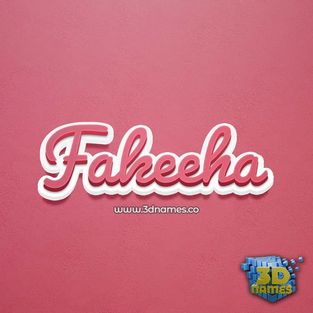 fakeeha in Red Scribble style - 3D name wallpaper