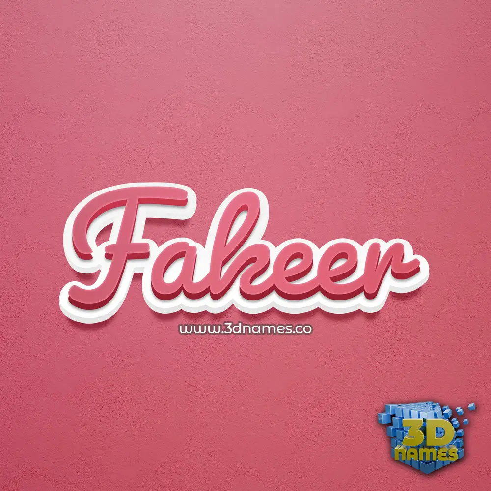 fakeer in Red Scribble style - 3D name wallpaper