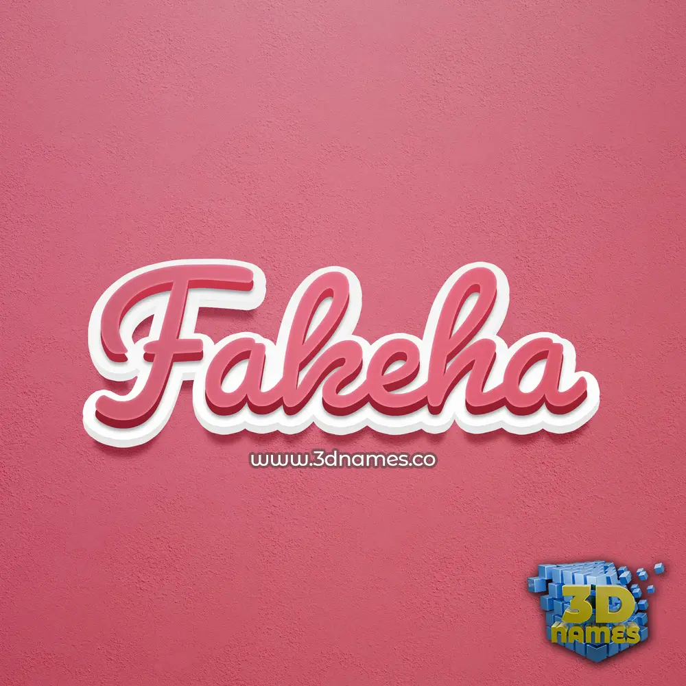 fakeha in Red Scribble style - 3D name wallpaper