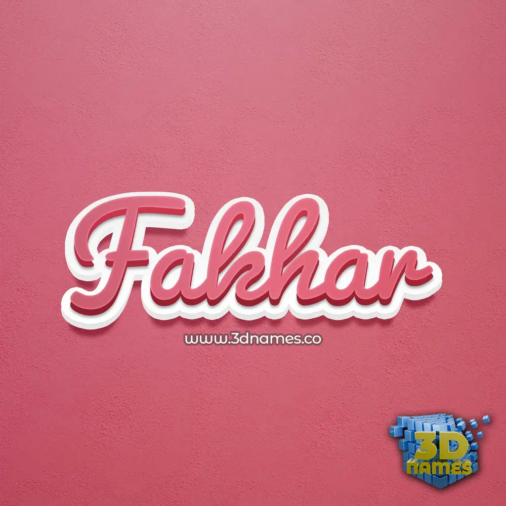 fakhar in Red Scribble style - 3D name wallpaper