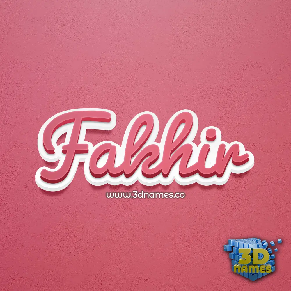 fakhir in Red Scribble style - 3D name wallpaper