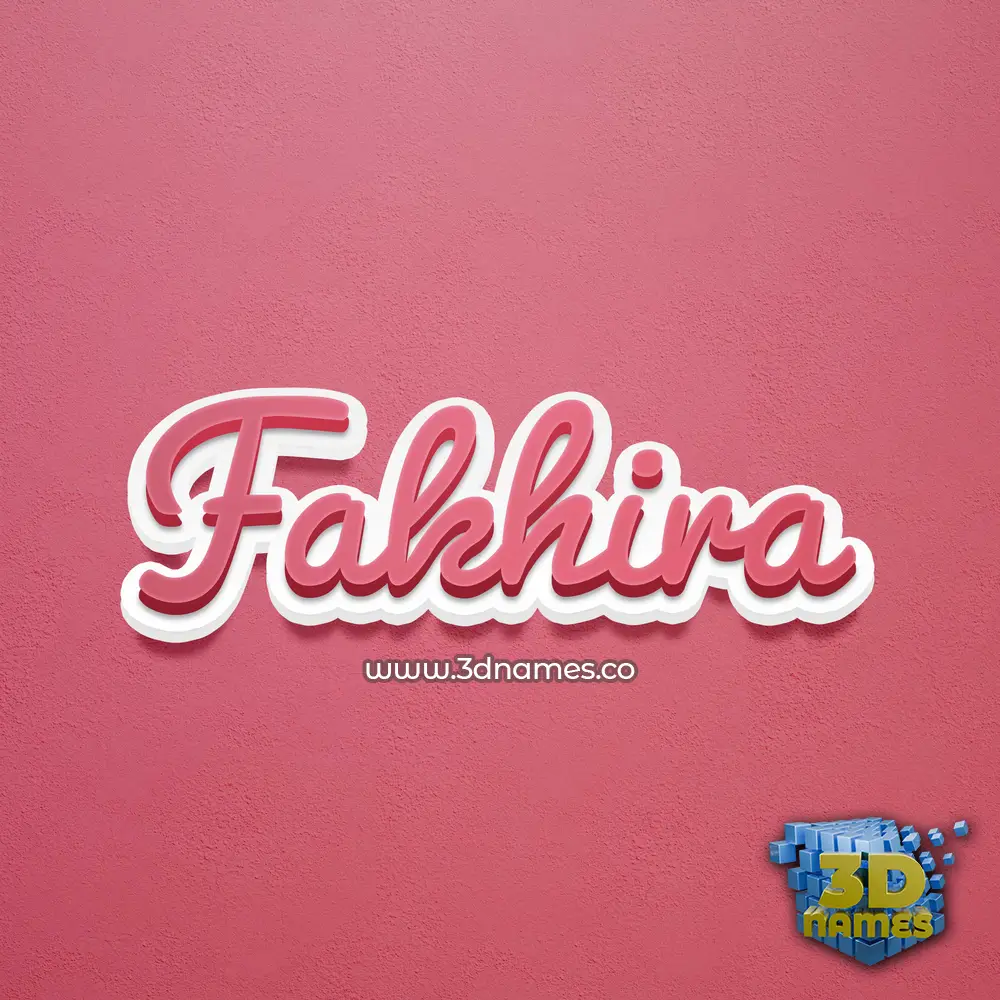 fakhira in Red Scribble style - 3D name wallpaper