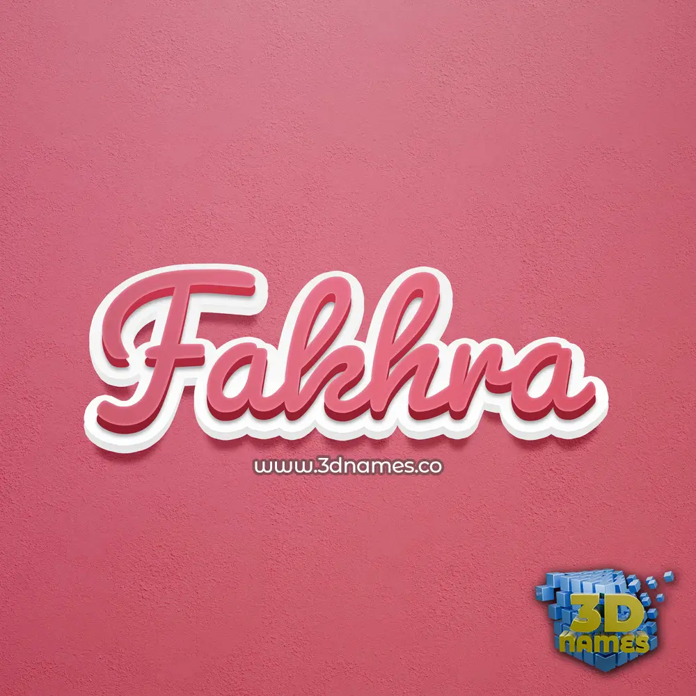 fakhra in Red Scribble style - 3D name wallpaper