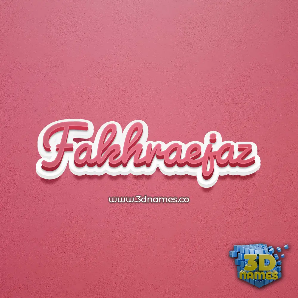 fakhraejaz in Red Scribble style - 3D name wallpaper