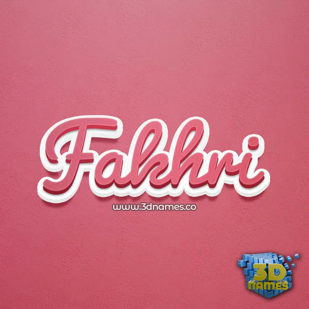 fakhri in Red Scribble style - 3D name wallpaper