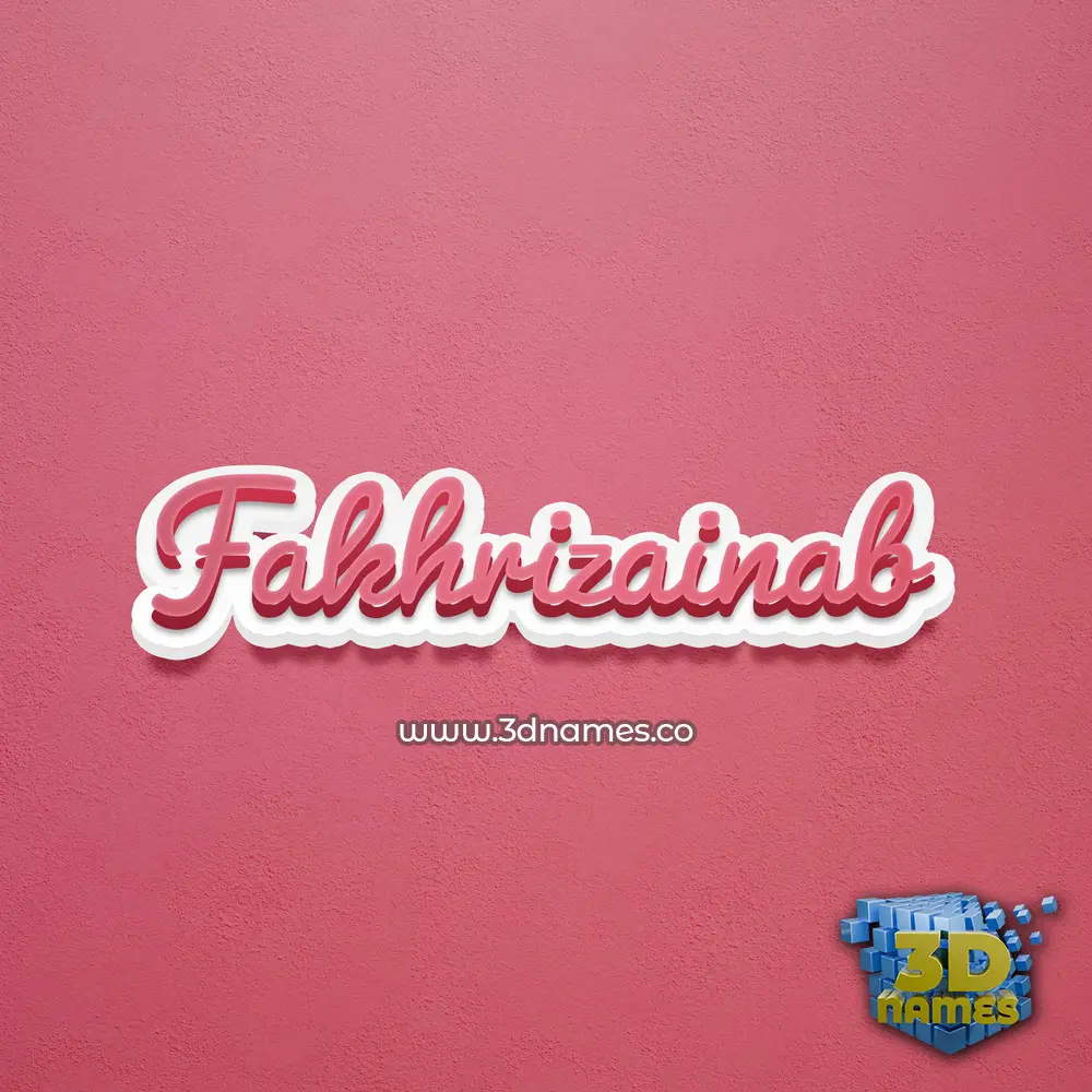 fakhrizainab in Red Scribble style - 3D name wallpaper