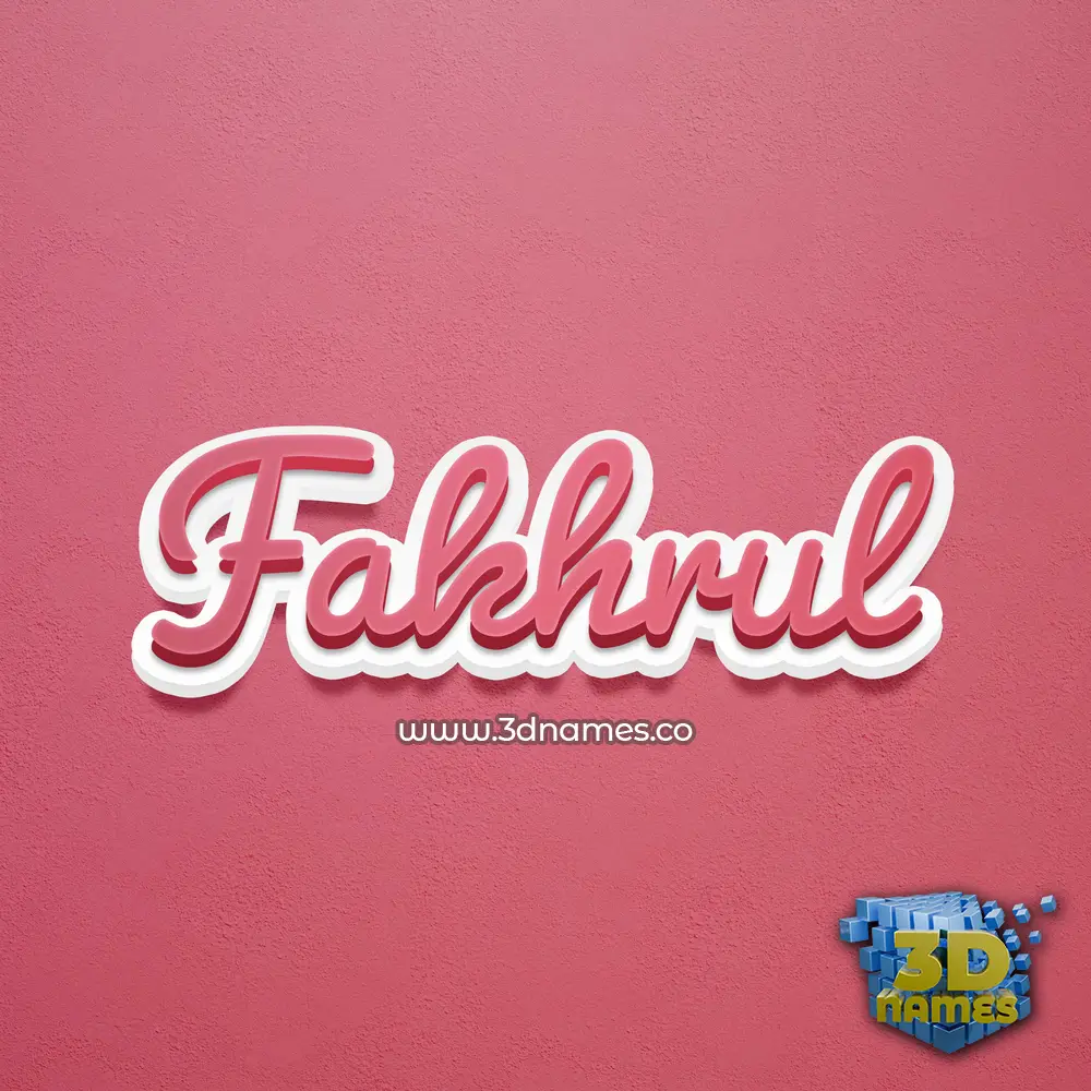 fakhrul in Red Scribble style - 3D name wallpaper