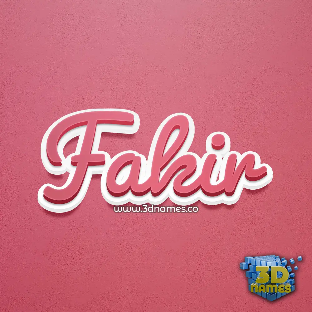 fakir in Red Scribble style - 3D name wallpaper