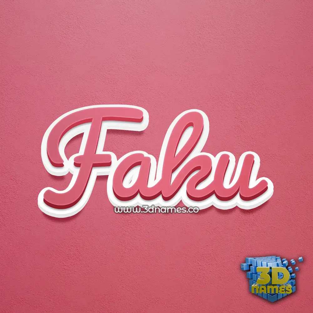 faku in Red Scribble style - 3D name wallpaper