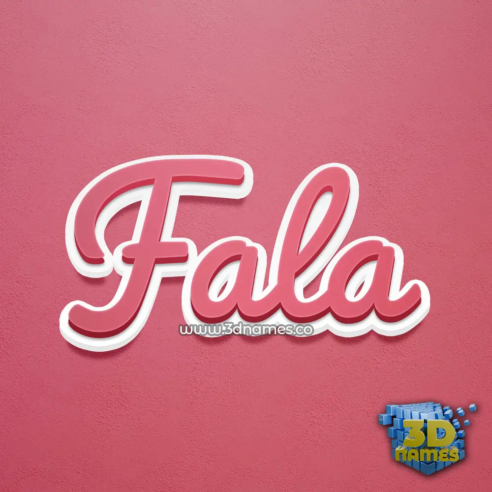fala in Red Scribble style - 3D name wallpaper