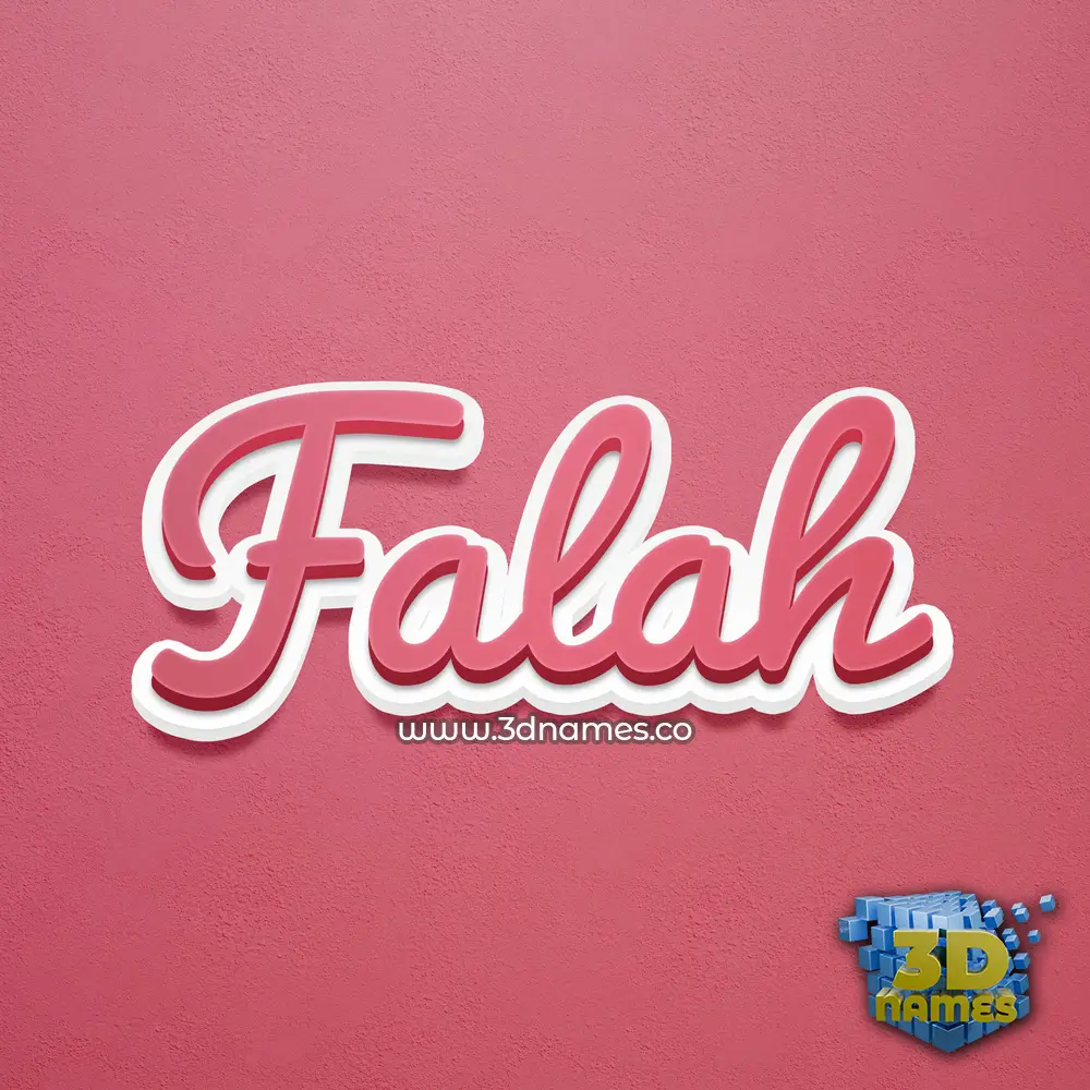 falah in Red Scribble style - 3D name wallpaper