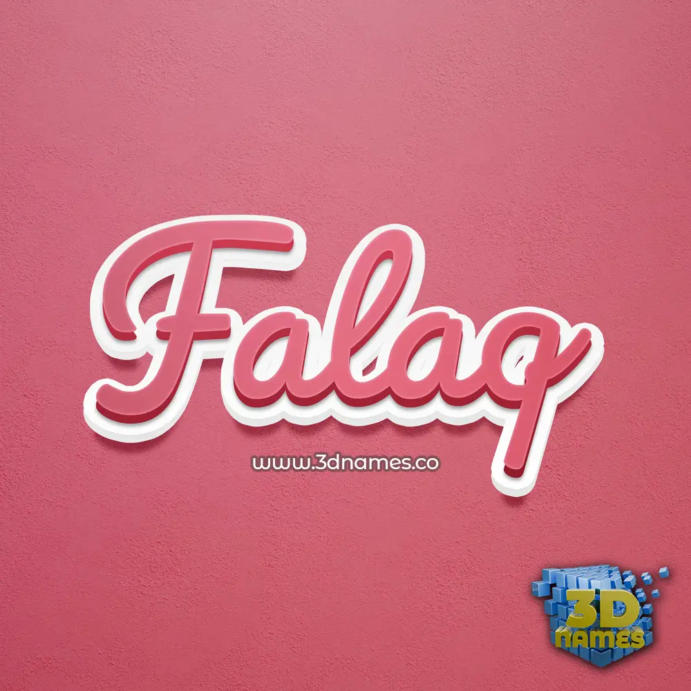 falaq in Red Scribble style - 3D name wallpaper