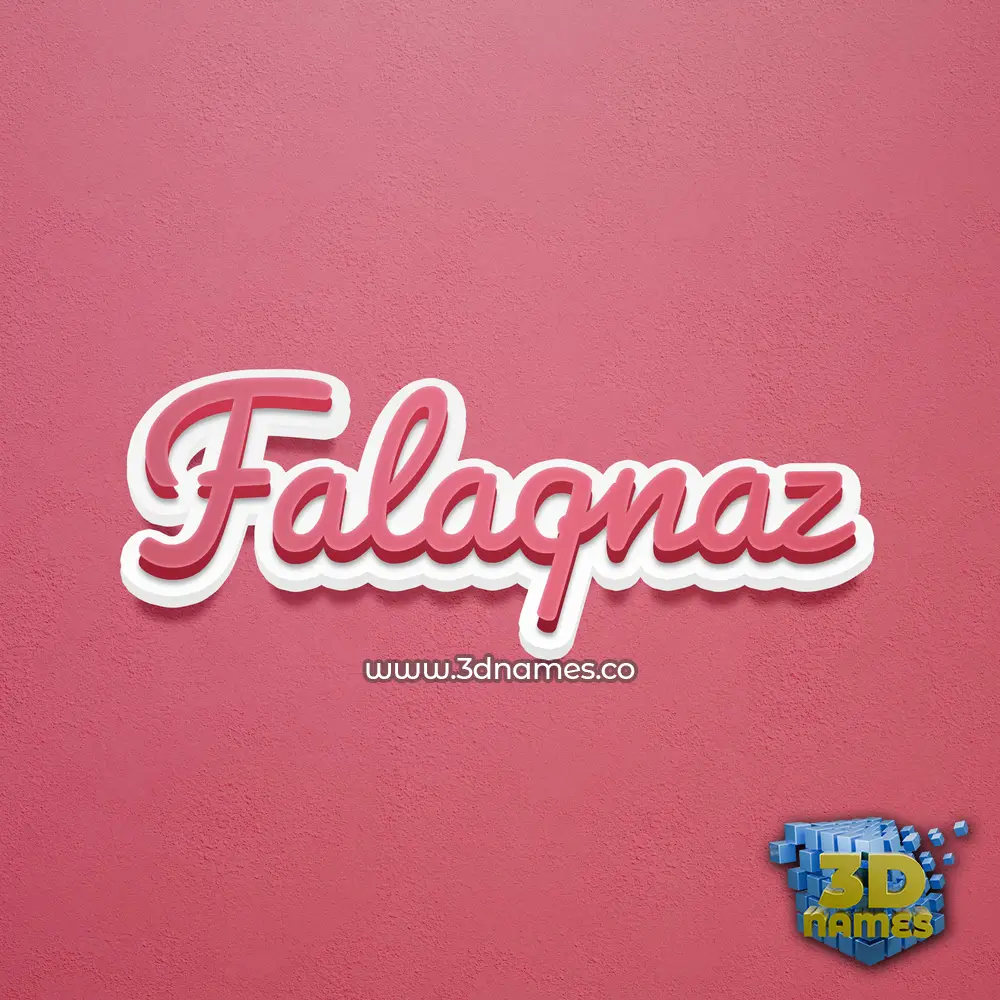 falaqnaz in Red Scribble style - 3D name wallpaper
