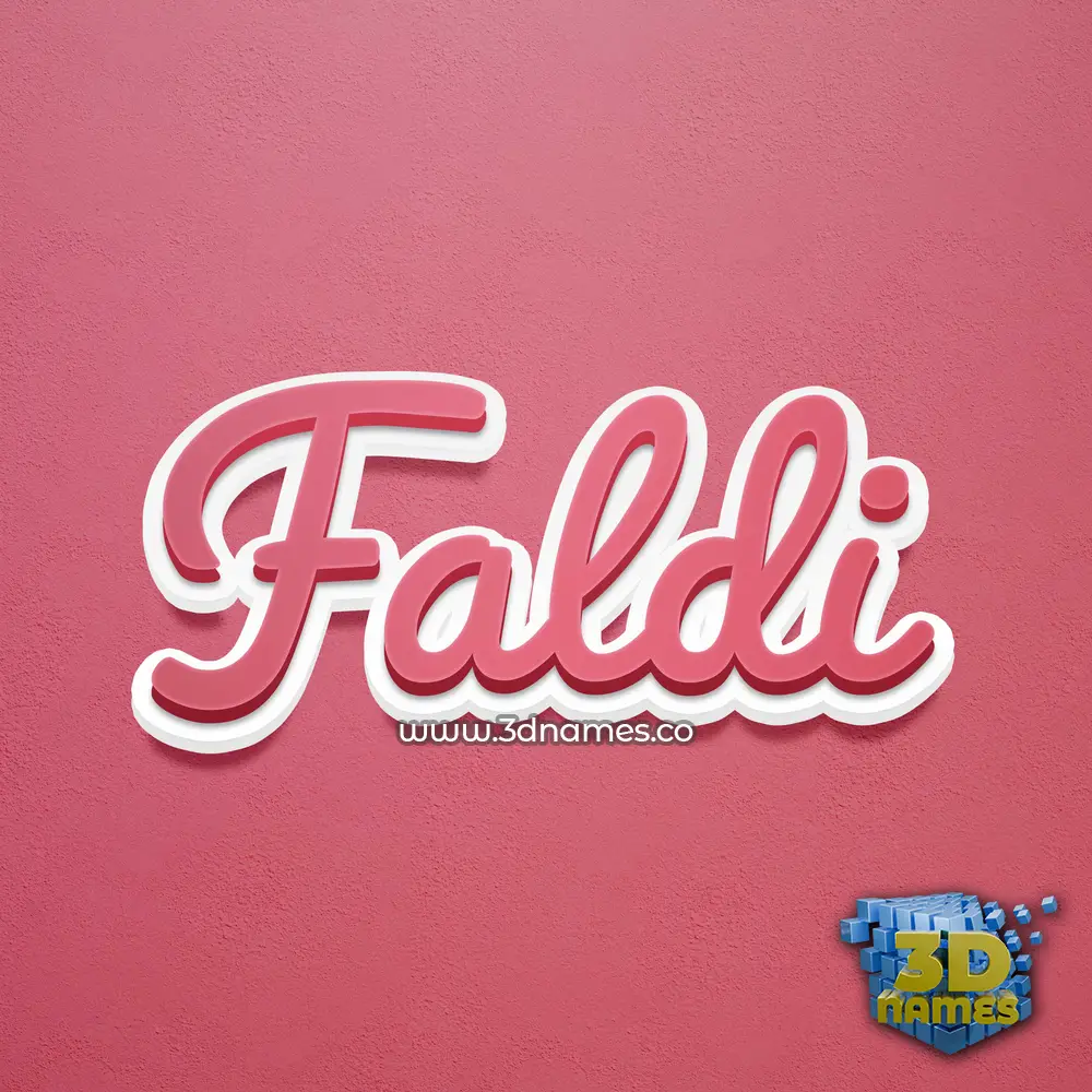 faldi in Red Scribble style - 3D name wallpaper