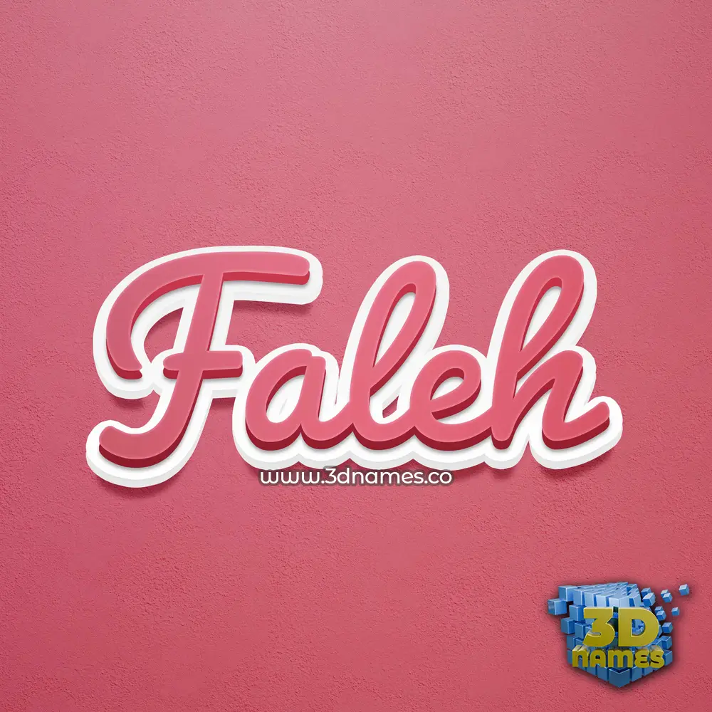 faleh in Red Scribble style - 3D name wallpaper