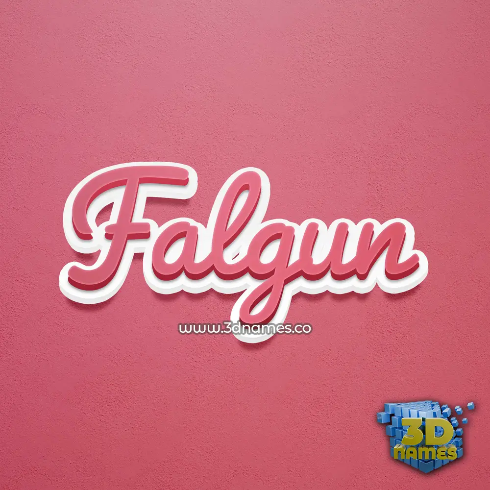 falgun in Red Scribble style - 3D name wallpaper