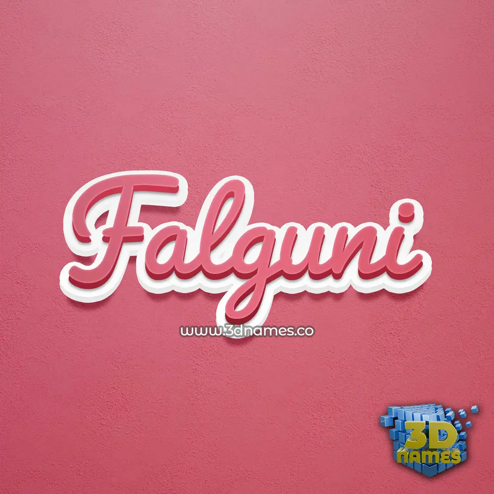 falguni in Red Scribble style - 3D name wallpaper