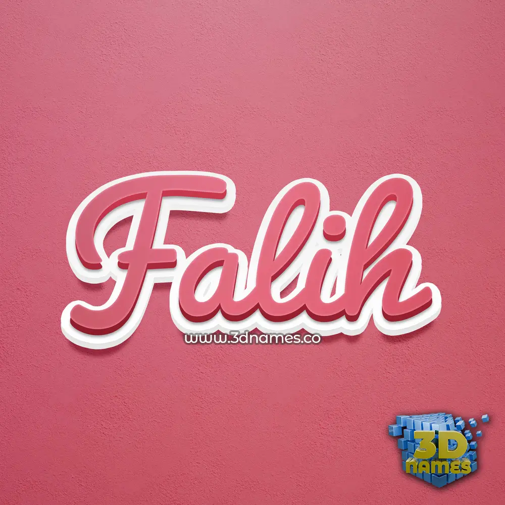 falih in Red Scribble style - 3D name wallpaper