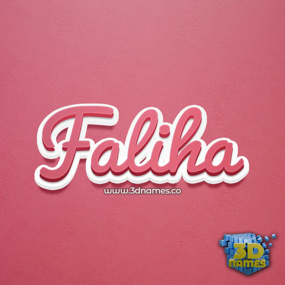 faliha in Red Scribble style - 3D name wallpaper