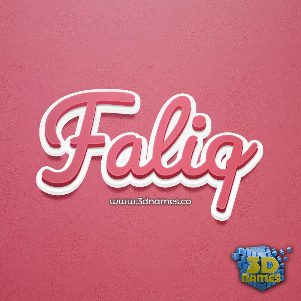 faliq in Red Scribble style - 3D name wallpaper