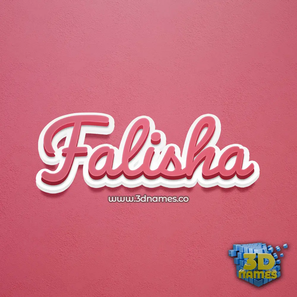 falisha in Red Scribble style - 3D name wallpaper