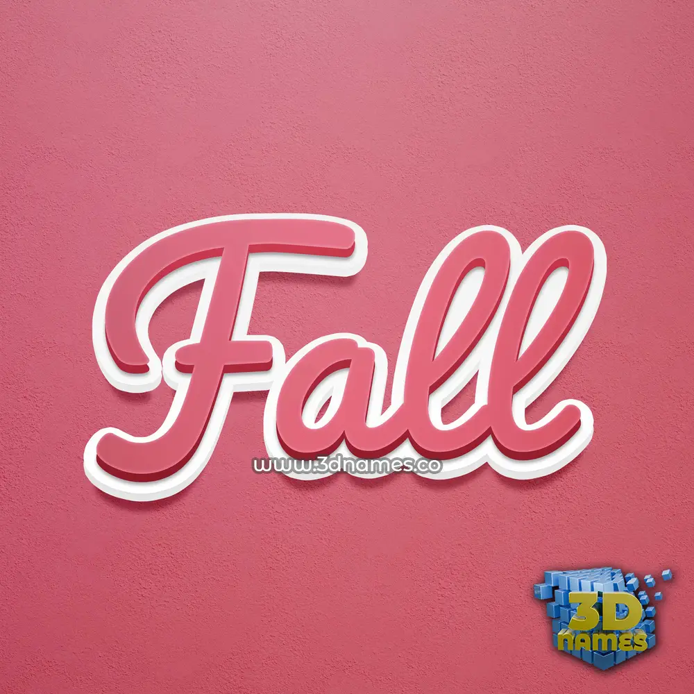 fall in Red Scribble style - 3D name wallpaper