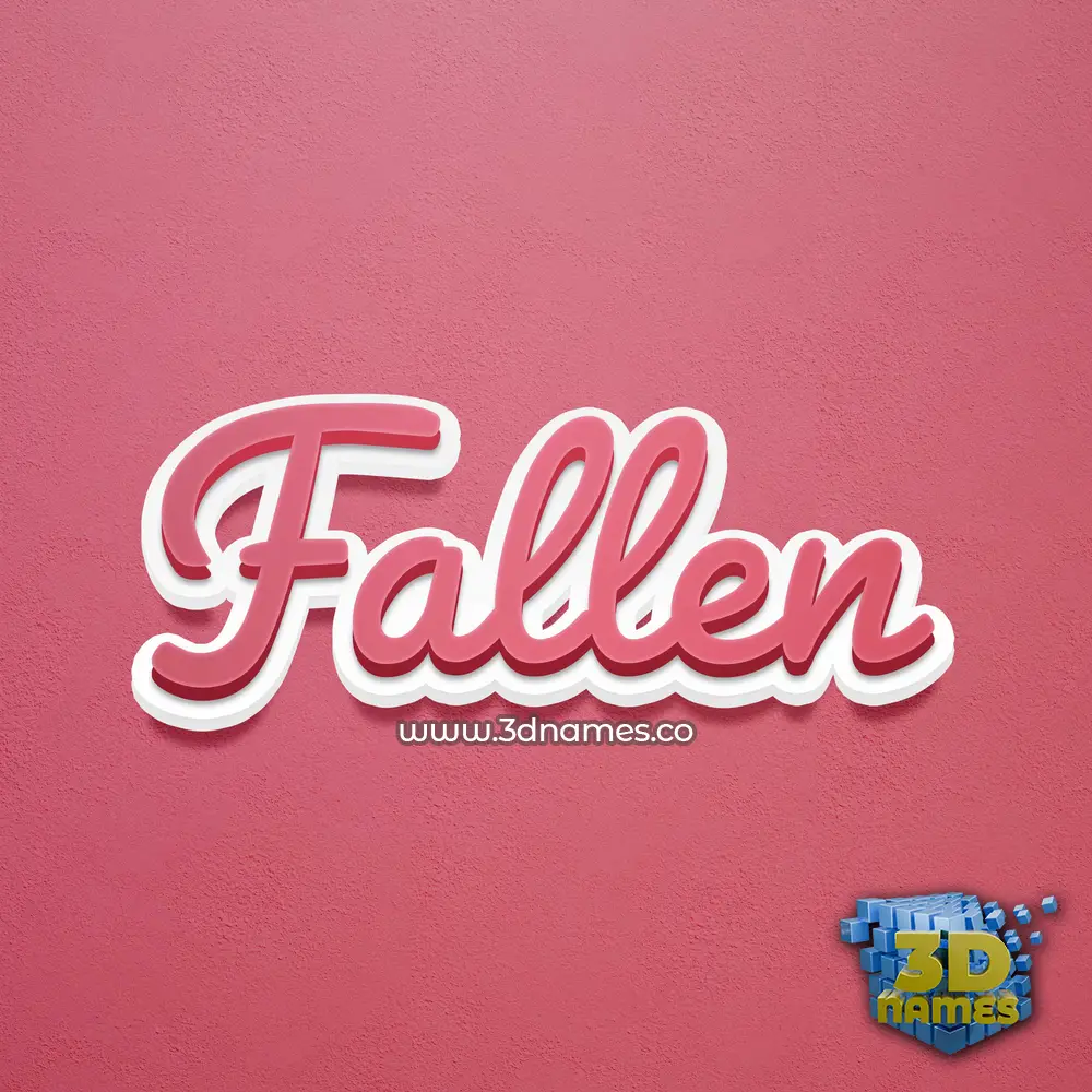 fallen in Red Scribble style - 3D name wallpaper
