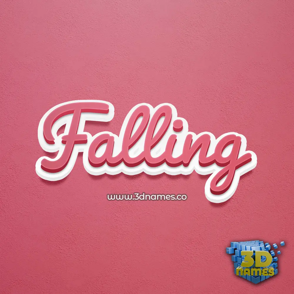 falling in Red Scribble style - 3D name wallpaper