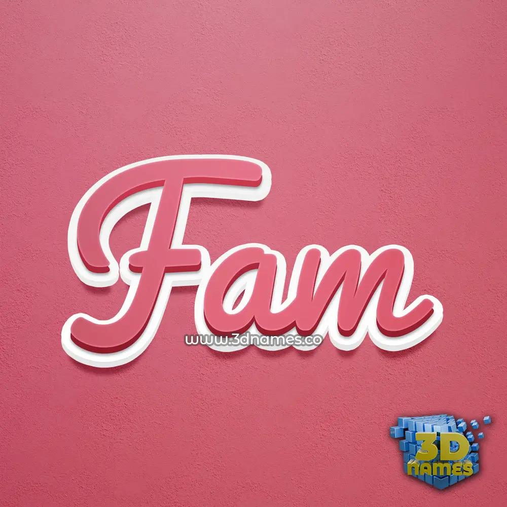 fam in Red Scribble style - 3D name wallpaper