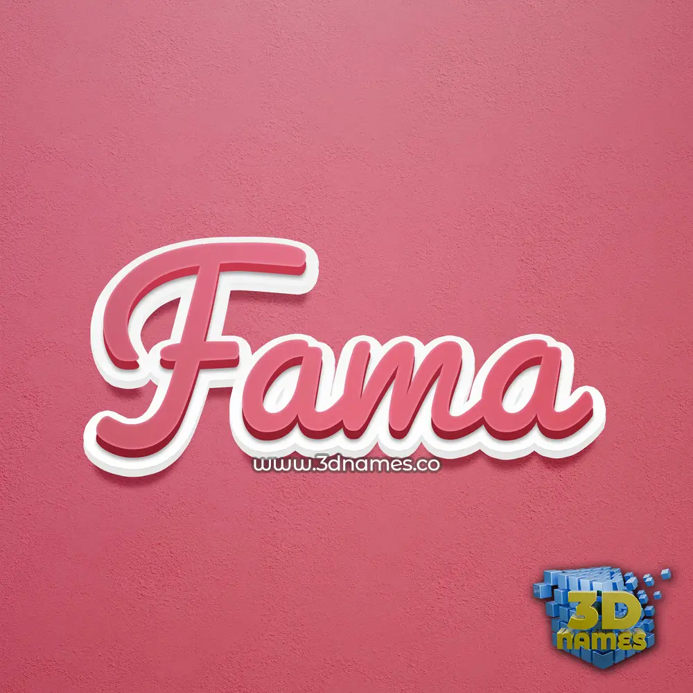 fama in Red Scribble style - 3D name wallpaper