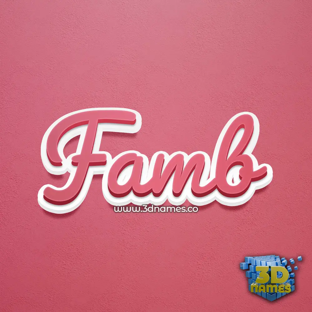 famb in Red Scribble style - 3D name wallpaper