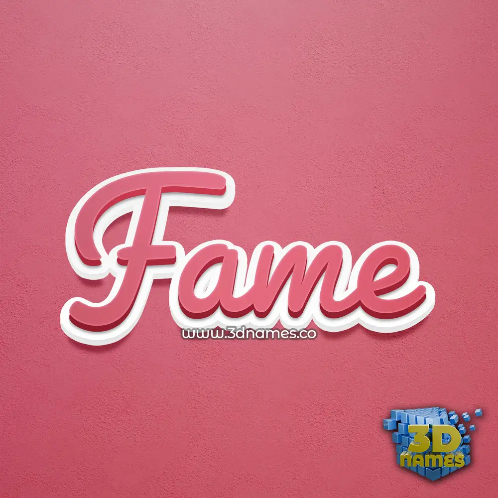 fame in Red Scribble style - 3D name wallpaper