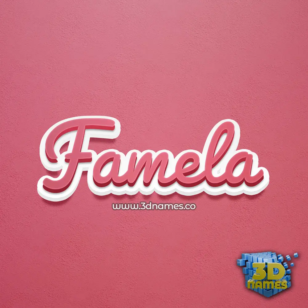 famela in Red Scribble style - 3D name wallpaper