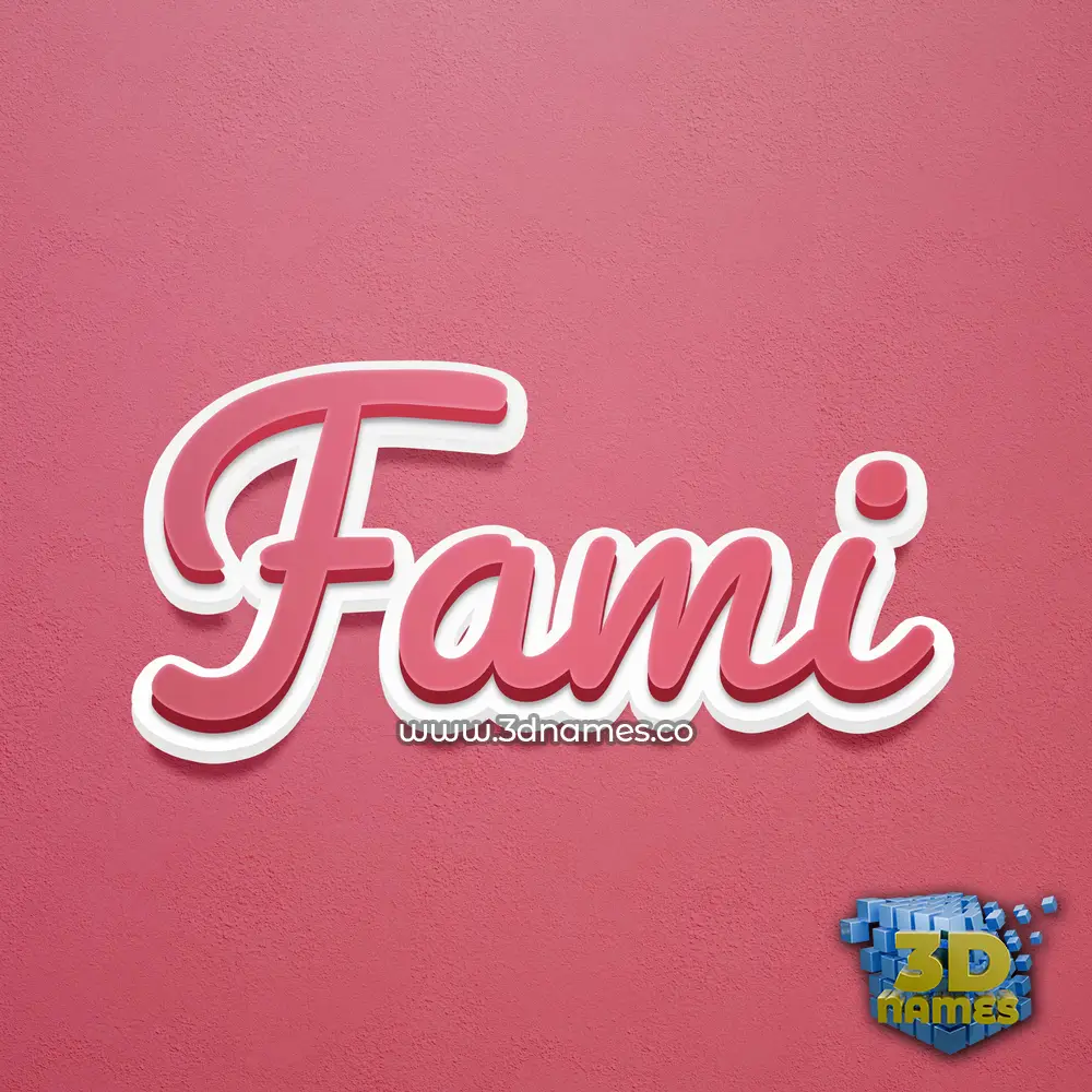 fami in Red Scribble style - 3D name wallpaper