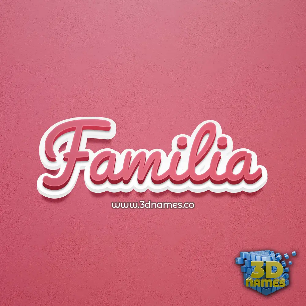 familia in Red Scribble style - 3D name wallpaper