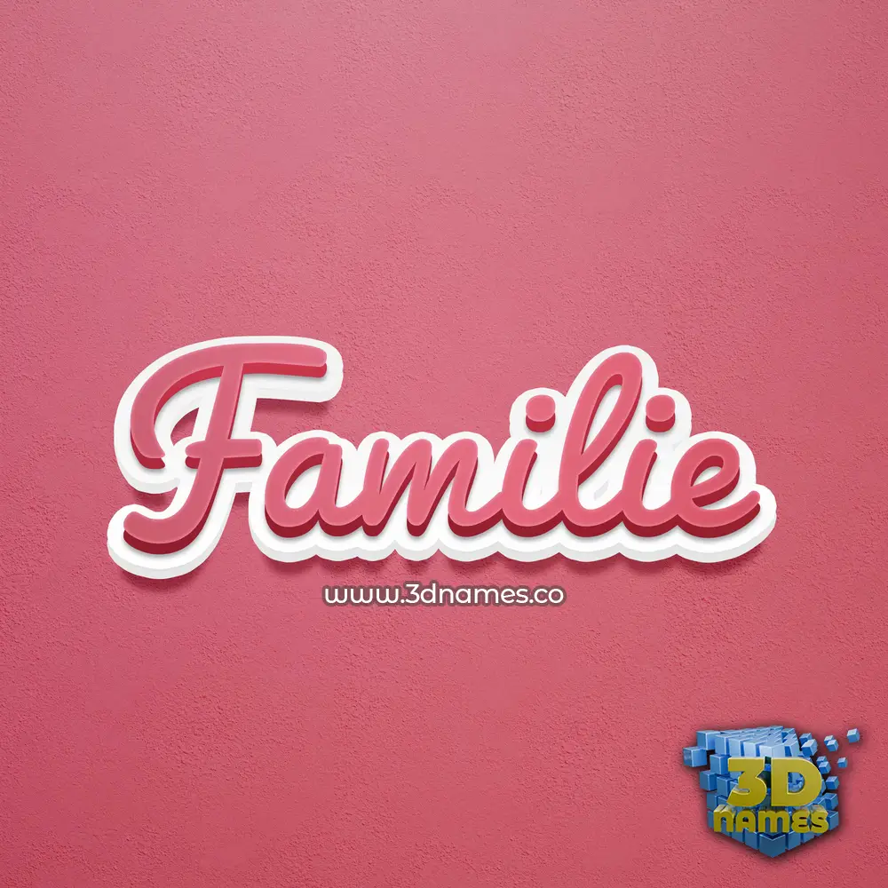 familie in Red Scribble style - 3D name wallpaper