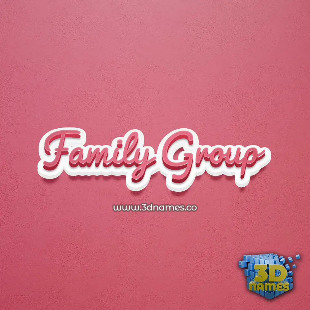 family group in Red Scribble style - 3D name wallpaper