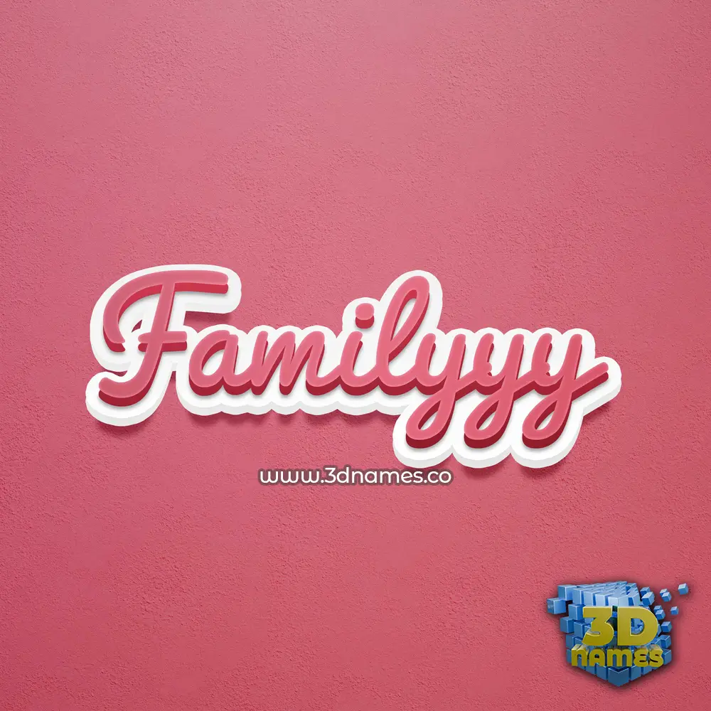 familyyy in Red Scribble style - 3D name wallpaper