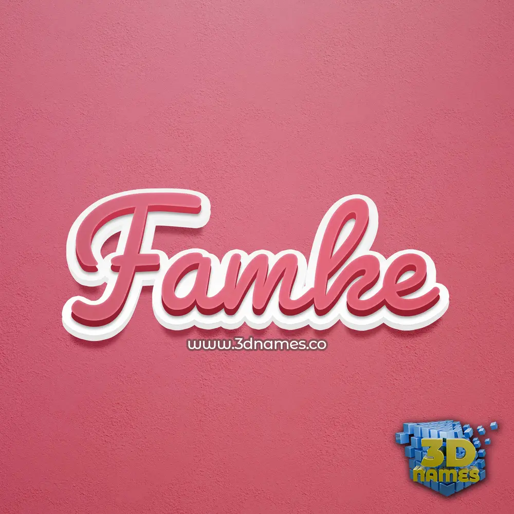 famke in Red Scribble style - 3D name wallpaper