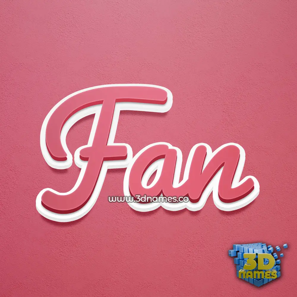 fan in Red Scribble style - 3D name wallpaper