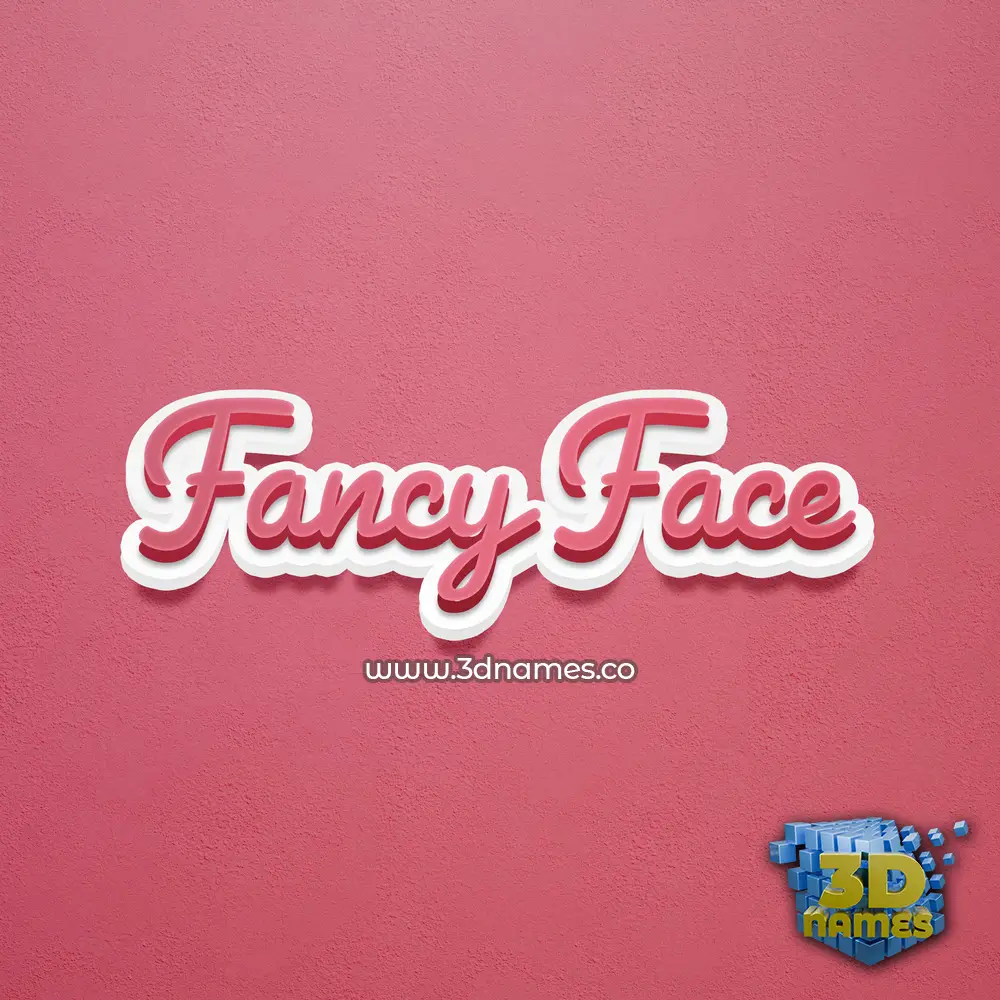 fancy face in Red Scribble style - 3D name wallpaper